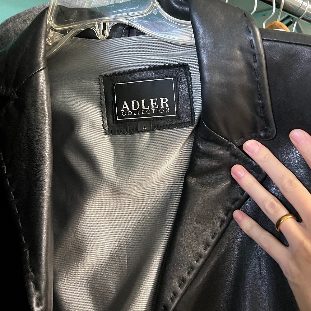 Adler Collection Beautiful Black lambskin Leather jacket Blazer coat sz large - Picture 5 of 15